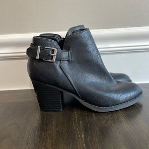 Express Black Buckle Booties